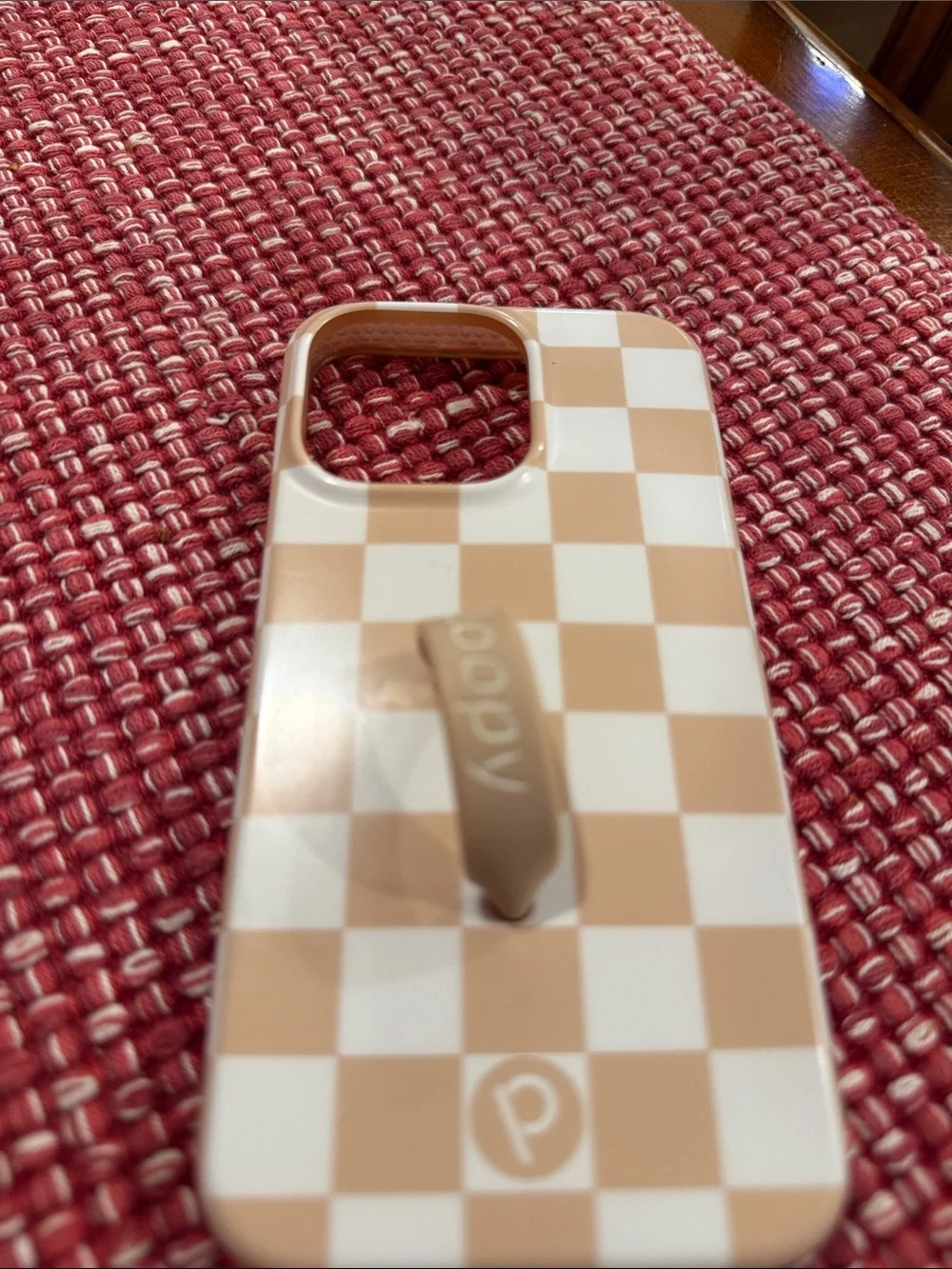 Loopy Checkerboard iPhone Case in Beige & White